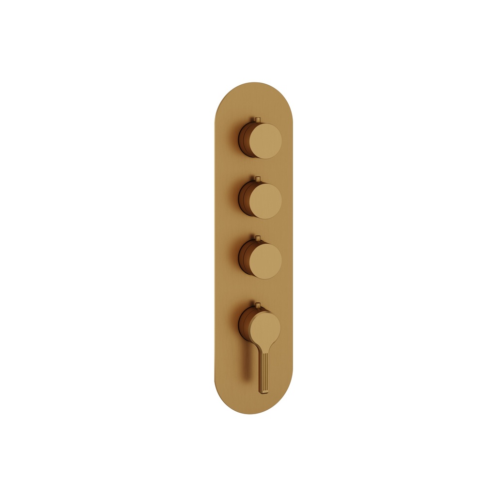 Aquabrass R3347BGD Ariston Round Trim Set T12003 Valve Brushed Gold