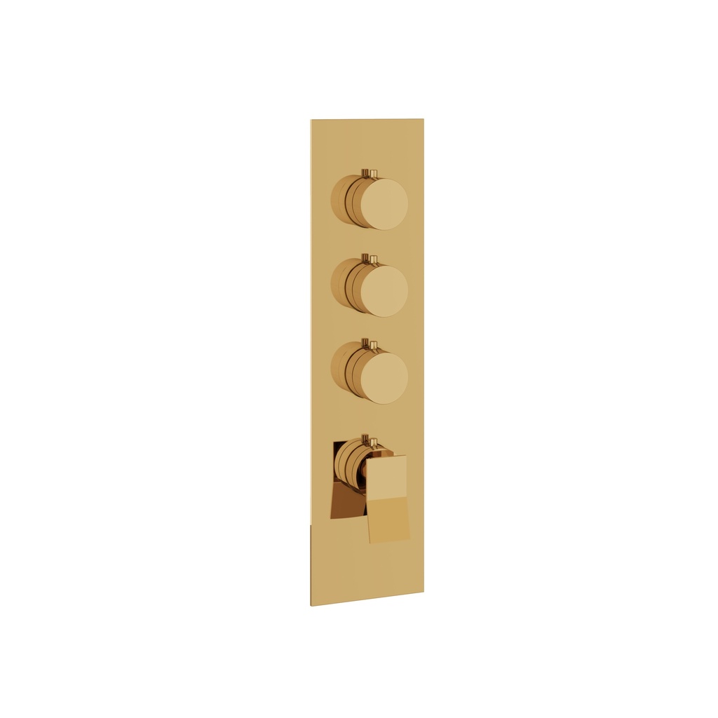 Aquabrass SR3319PGD Chicane Square Trim Set T12003 Valve Polished Gold