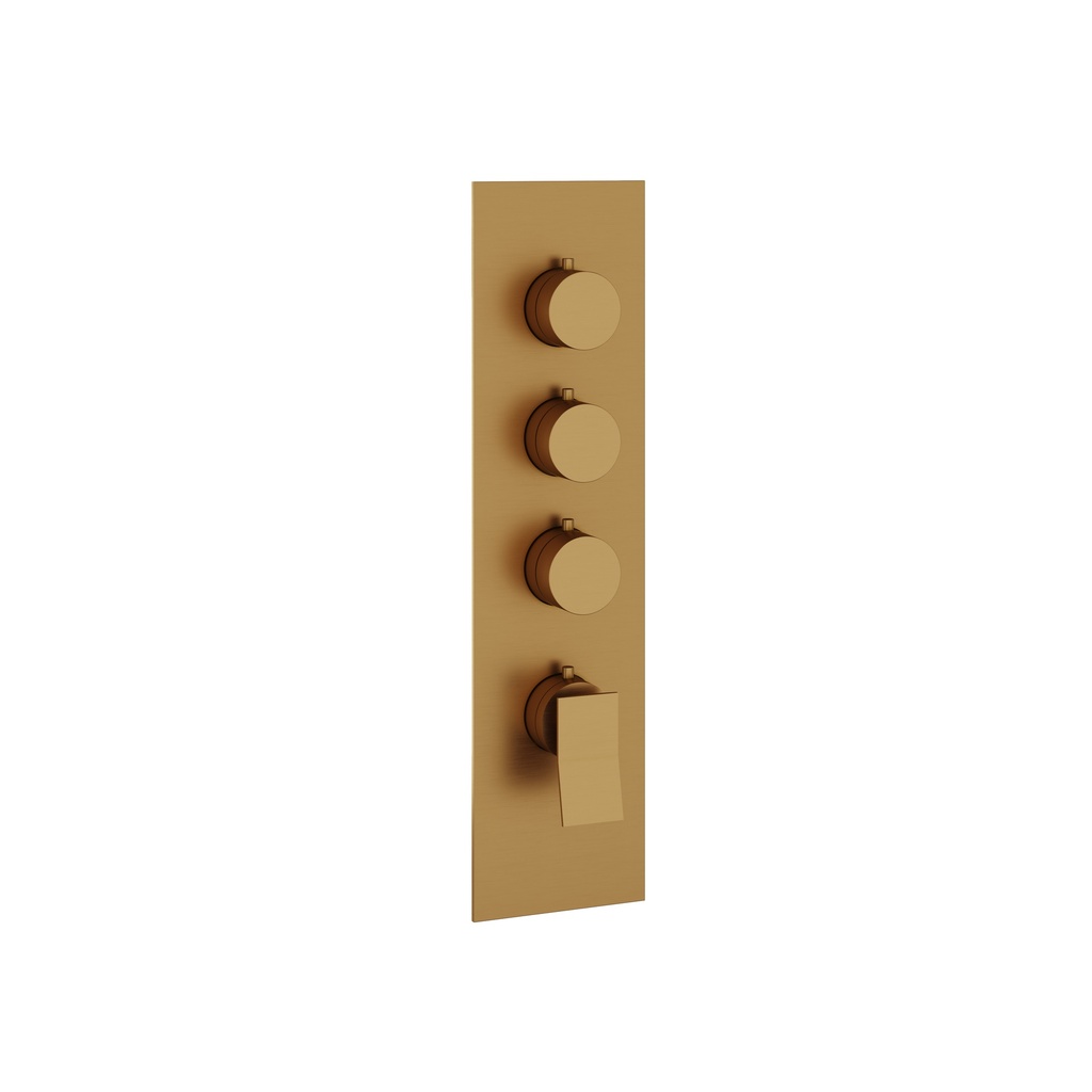 Aquabrass SR3319BGD Chicane Square Trim Set T12003 Valve Brushed Gold