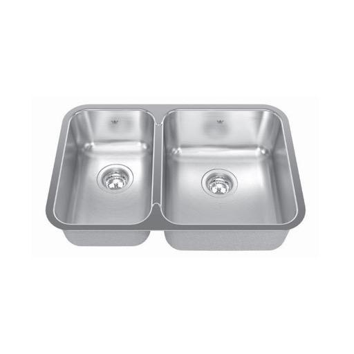 Kindred QCUA1827R/8 27 x 18 Double Bowl Kitchen Sink