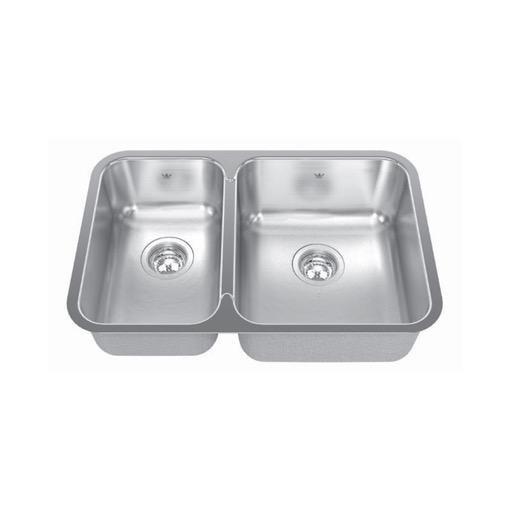 Kindred QCUA1827L/8 27 x 18 Double Bowl Kitchen Sink