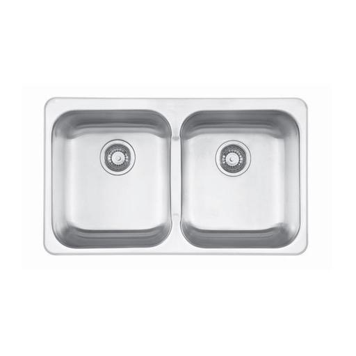 Kindred QD1831/8 31 x 18 Double Bowl Drop In Sink