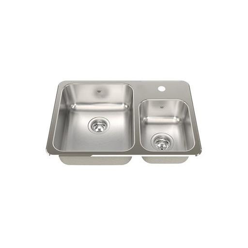 Kindred QCMA1826/7 26 x 18 Double Bowl Drop In Sink 1 Hole