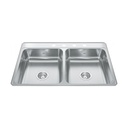 Kindred CDLA3322-6-4 Creemore Drop In Double Bowl Stainless Steel Kitchen Sink