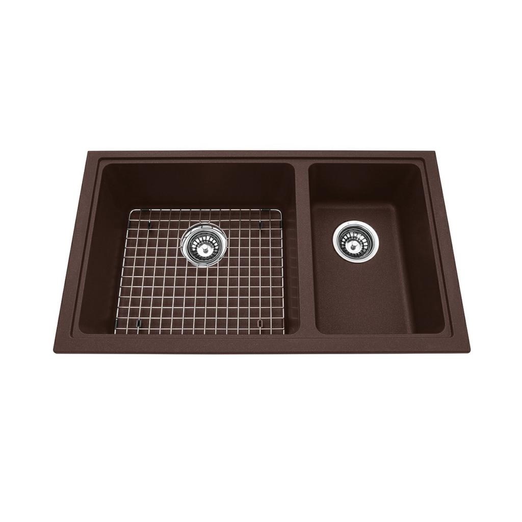 Kindred KGDCR1U-8ES Granite Undermount Combination Bowl Espresso Includes Grid