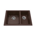 Kindred KGDC2RU-8ES Granite Undermount Combination Bowl Espresso Includes Grid