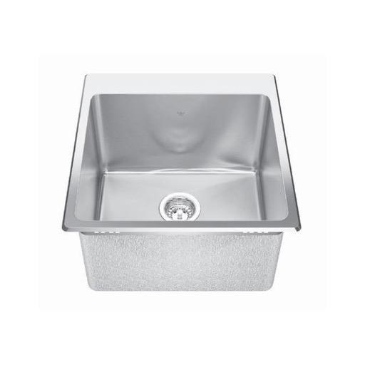 Kindred QSLF2020/12 20 x 20 Single Bowl Dual Mount Sink 1 Hole