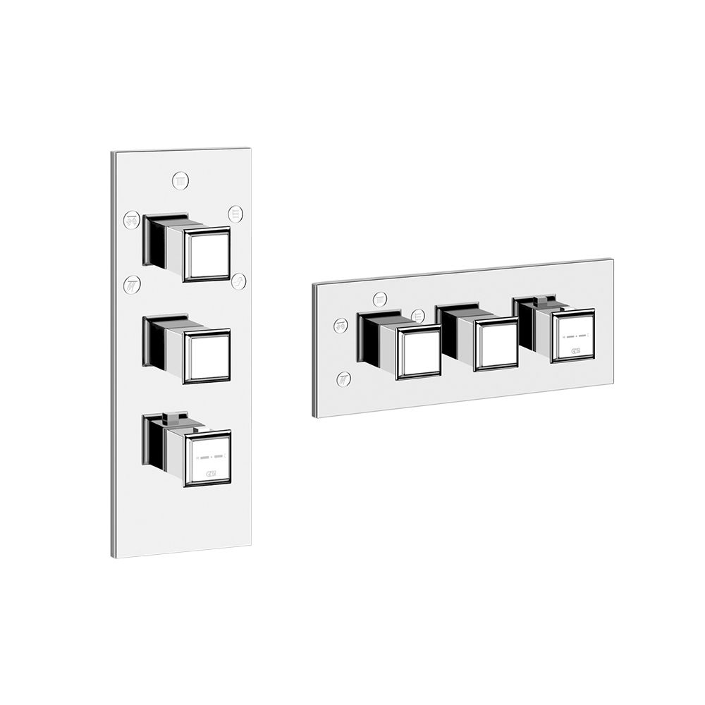 &lt;&lt; Gessi 48212 Fascino Thermostatic With Five Way Volume Controls Trim Chrome