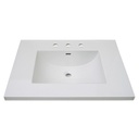 Fairmont Designs TC3-3122W8 31 White Ceramic Vanity Sink Top With Integral Bowl 8 Spread