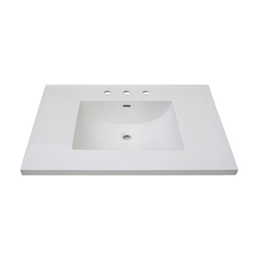Fairmont Designs TC3-3722W8 37&quot; White Ceramic Top 8&quot; Widespread