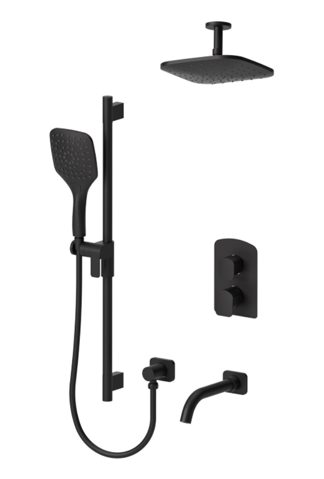 Tenzo DEPB33-511345-MB Delano T-Box Kit 3 Functions Pres Bal Mat Black Finish