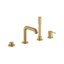 Grohe 19578GNA Essence Four Hole Bathtub Faucet with Handshower Brushed Cool Sunrise