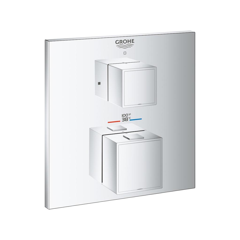 Grohe 24157000 Grohtherm Cube Single Function 2 Handle Thermostatic Trim Chrome