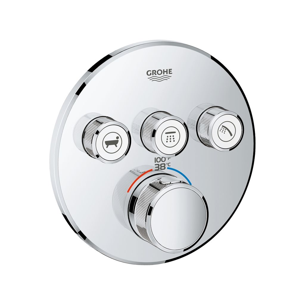 Grohe 29138000 Grohtherm SmartControl Triple Function Thermostatic Trim And Module Chrome