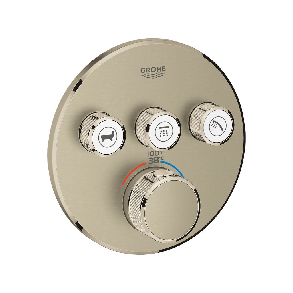 Grohe 29138EN0 Grohtherm SmartControl Triple Function Thermostatic Trim And Module Brushed Nickel