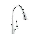 Grohe 30205002 Zedra Touch Triple Spray Pull Down Kitchen Faucet StarLight Chrome