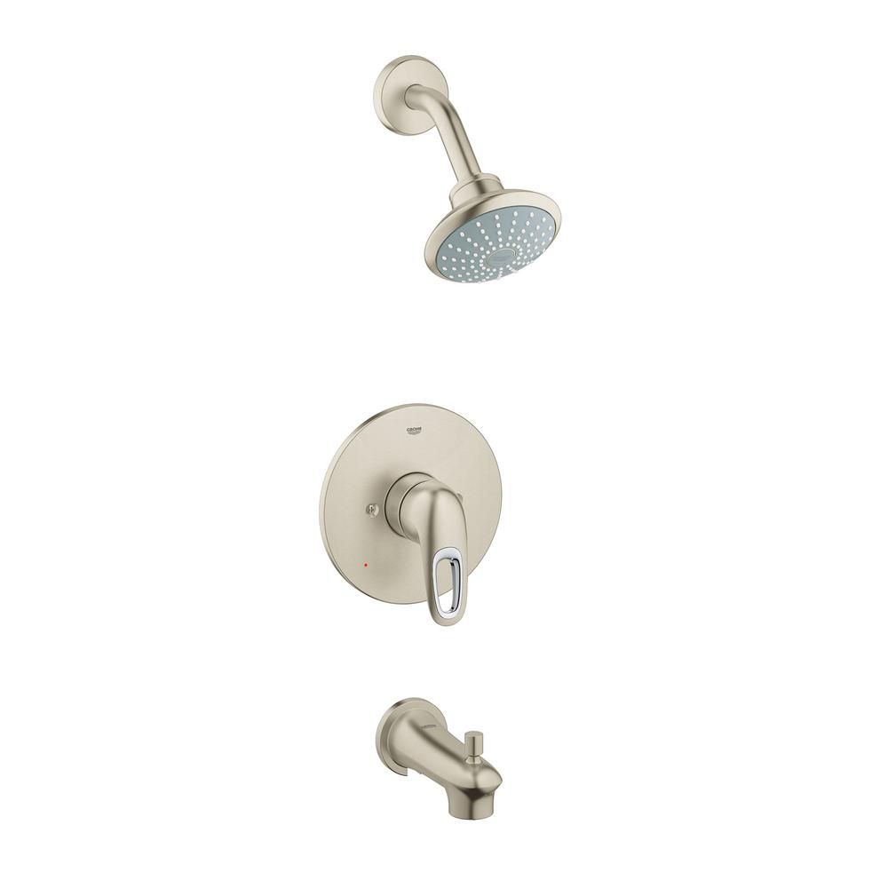 Grohe 35062EN3 Eurostyle Pressure Balance Valve Shower Bath Combination Brushed Nickel