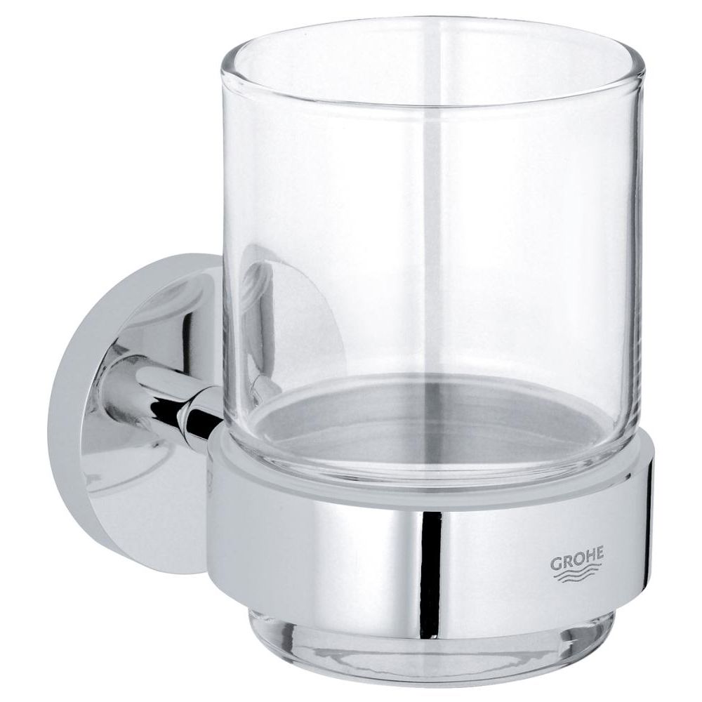 Grohe 40447001 Essentials Crystal Glass With Holder Chrome
