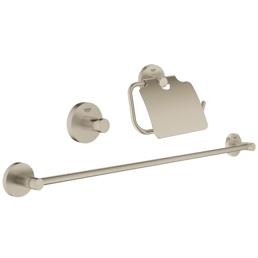Grohe 40775EN1 Essentials Guest Bathroom Accessories Set 3-in-1 Brushed Nickel