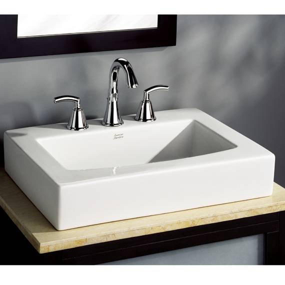 American Standard 0504008.020 Boxe Rect.Abv Ctr. 8"C-C Wht