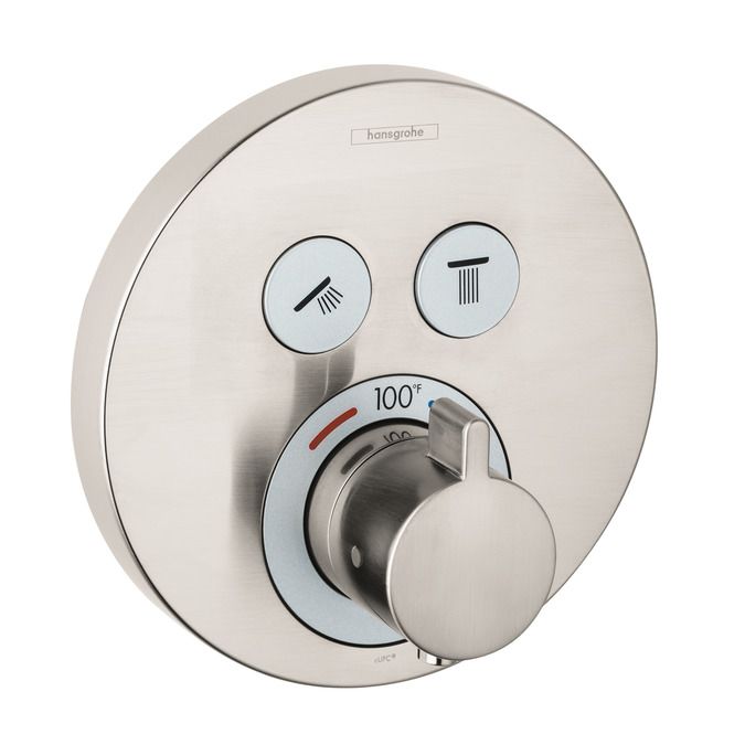 Hansgrohe 15743821 Hansgrohe ShowerSelect Thermostatic 2 Function Trim Round Brushed Nickel