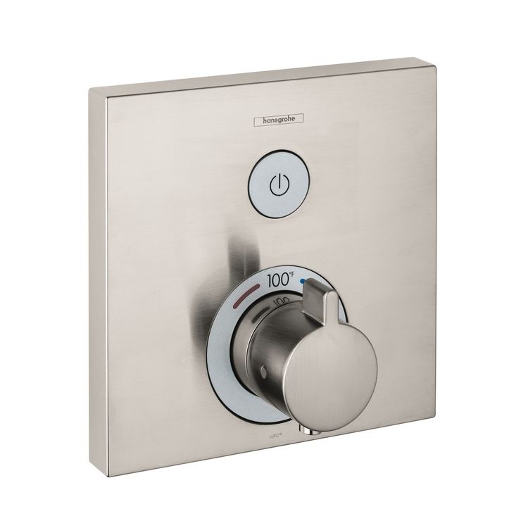 Hansgrohe 15762821 Axor ShowerSelect Square Thermostatic 1 Function Trim Brushed Nickel
