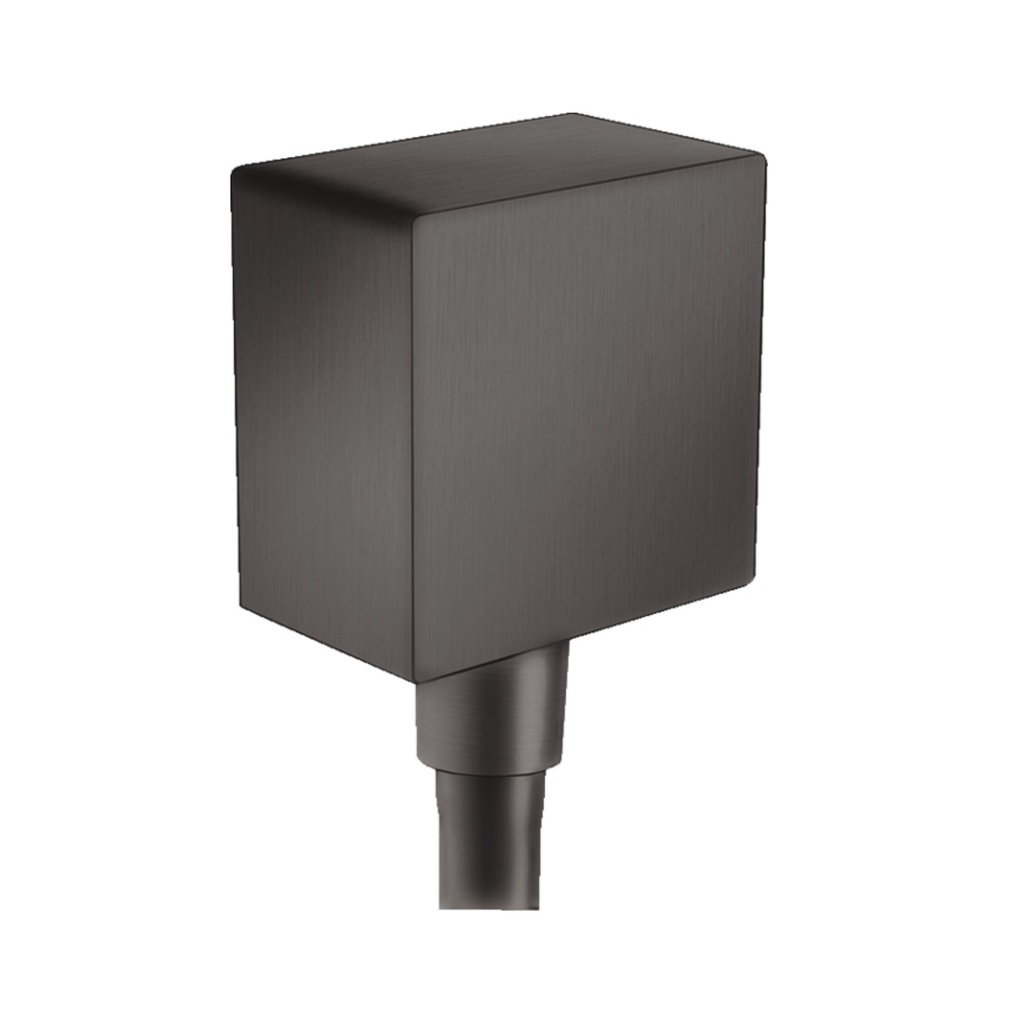 Hansgrohe 26455341 Square Wall Outlet With Check Valves Brushed Black Chrome