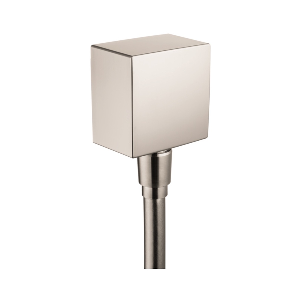 Hansgrohe 26455821 FixFit Wall Outlet Square With Check Valves Brushed Nickel
