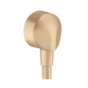 Hansgrohe 27458143 FixFit Wall Outlet Round with Check Valves Brushed Bronze