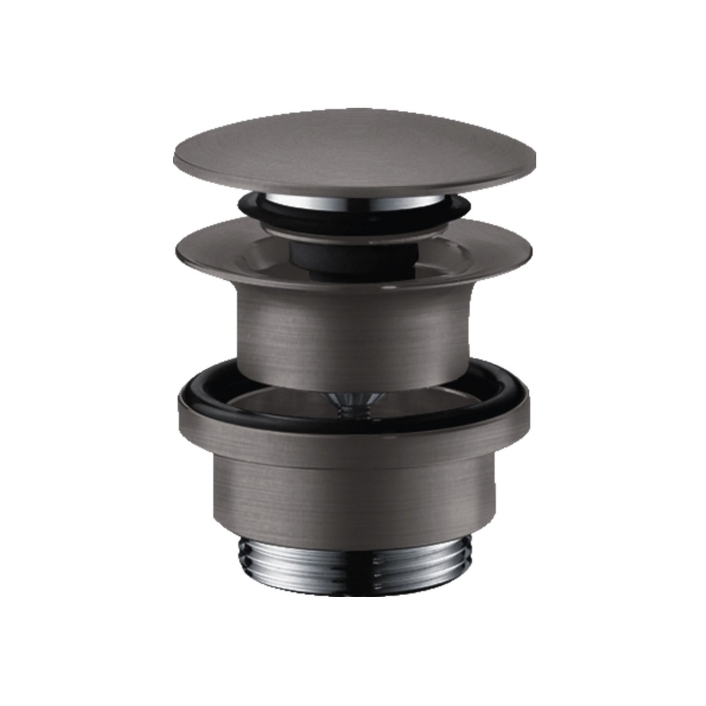 Hansgrohe 50100341 Push Open Sink Drain with Overflow Brushed Black Chrome