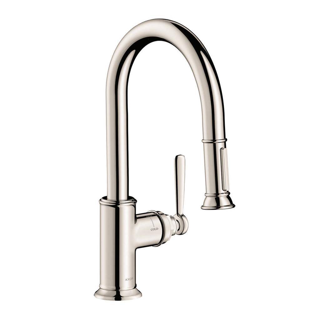 Hansgrohe 16584831 Axor Montreux Pull Down Prep Kitchen Faucet Polished Nickel