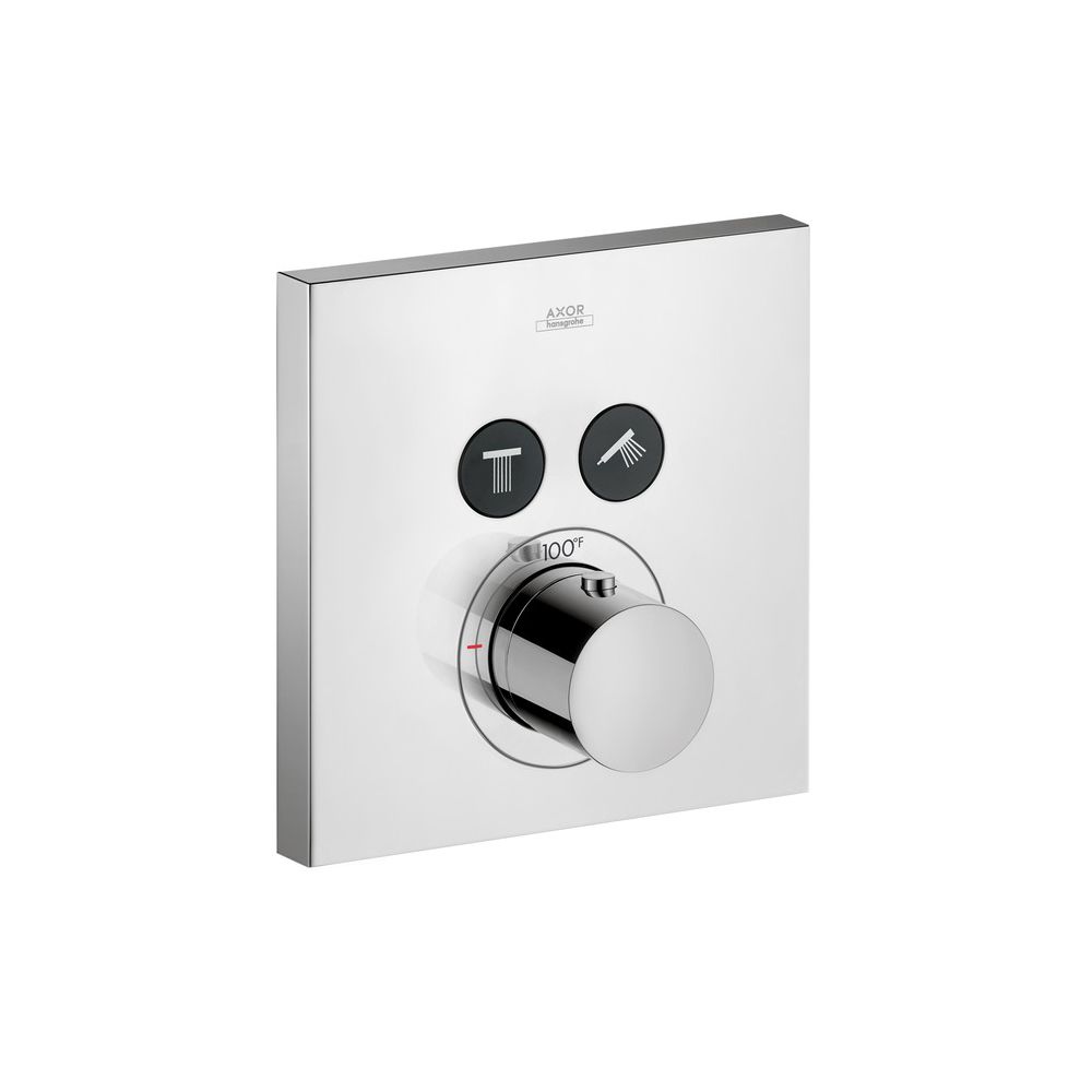 Hansgrohe 36715001 Axor ShowerSelect Square Thermostatic 2 Function Trim Chrome