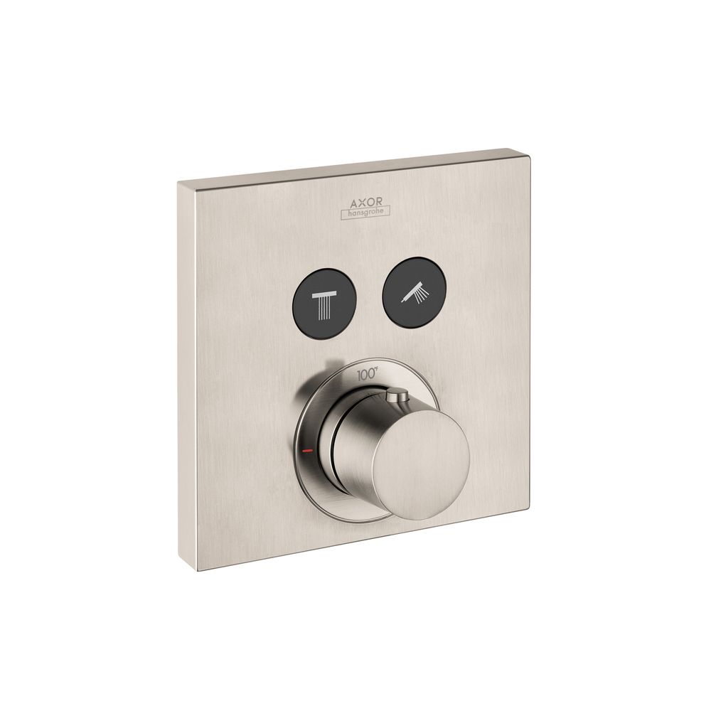 Hansgrohe 36715821 Axor ShowerSelect Square Thermostatic 2 Function Trim Brushed Nickel
