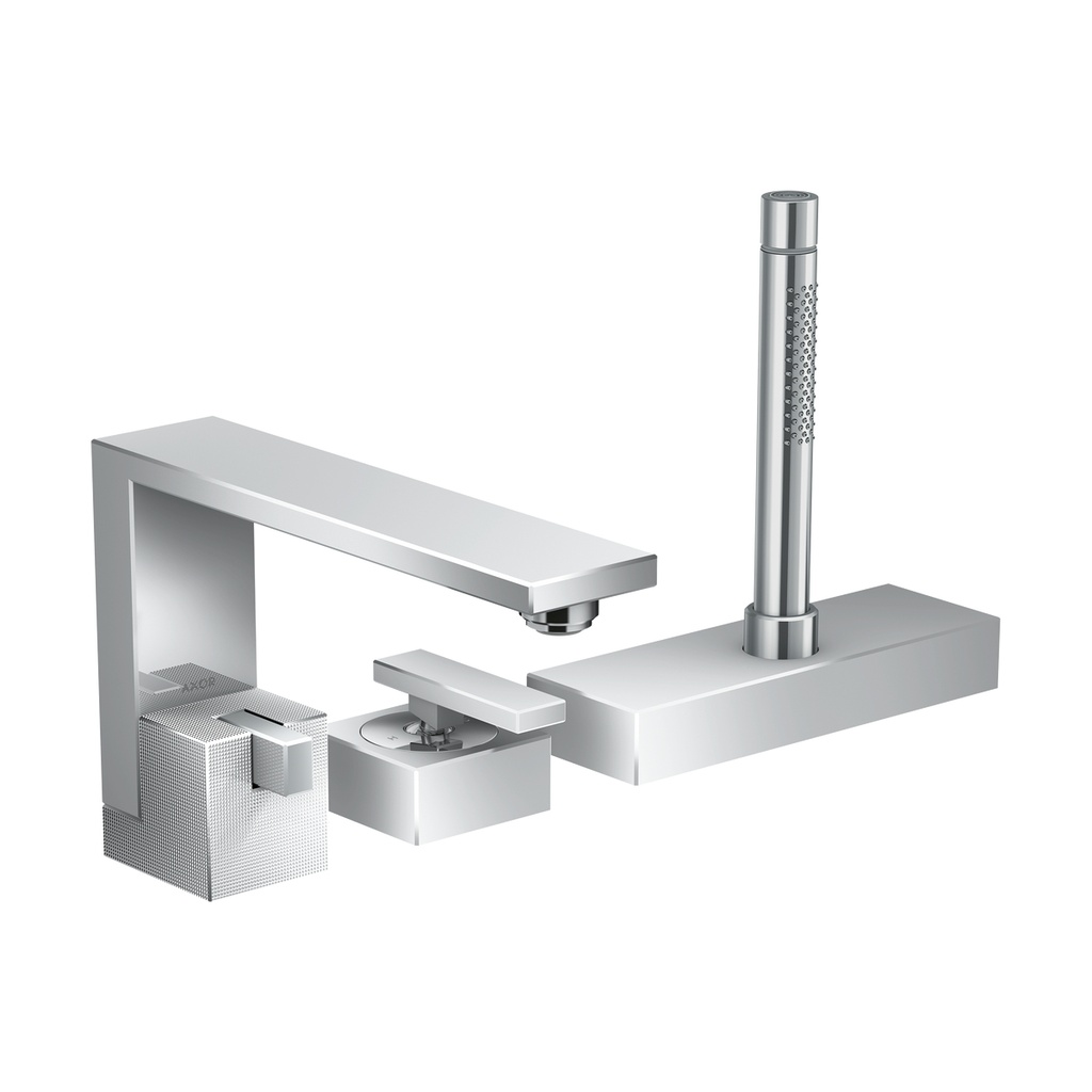 Hansgrohe 46431001 3Hole Roman Tub Trim With 1.75 Gpm Handshower, Diamond Cut
