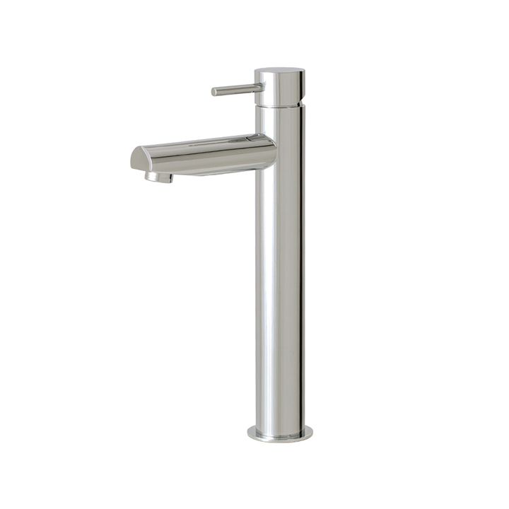 Aquabrass 61020 Volare Straight Tall Single Hole Lavatory Faucet Brushed Nickel