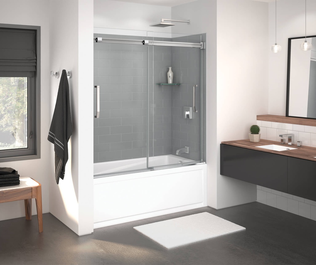 Maax 138760-900-084-000 Inverto Tub 56-59 X 55.5-59 Clear Chrome