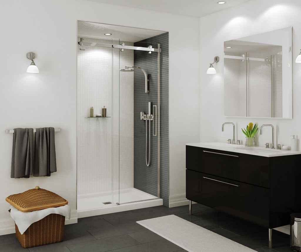 Maax 138996-900-084-000 Halo 44 _-47 x 78 _ in. 8mm Sliding Shower Door for Alcove Installation with Clear glass in Chrome