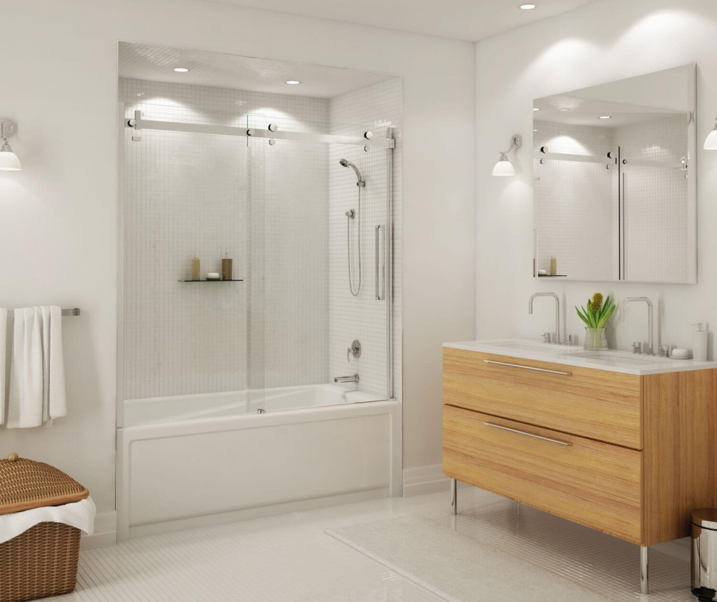 Maax 139398-900-084-000 Halo 56 _-59 x 59 in. 8 mm Sliding Tub Door for Alcove Installation with Clear glass in Chrome