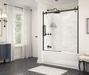 Maax 139398-900-340-000 Halo 56 _-59 x 59 in. 8 mm Sliding Tub Door for Alcove Installation with Clear glass in Matte Black