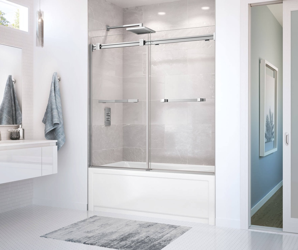 Maax 136270-900-084-000 Duel Tub 56-59 X 59 Clear Chrome