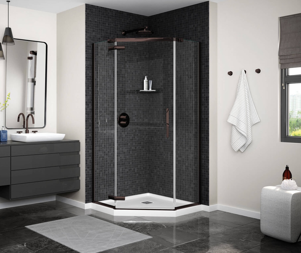 Maax 137280-900-173-000 Link Neo-Angle 3838 Door Clear Dark Bronze
