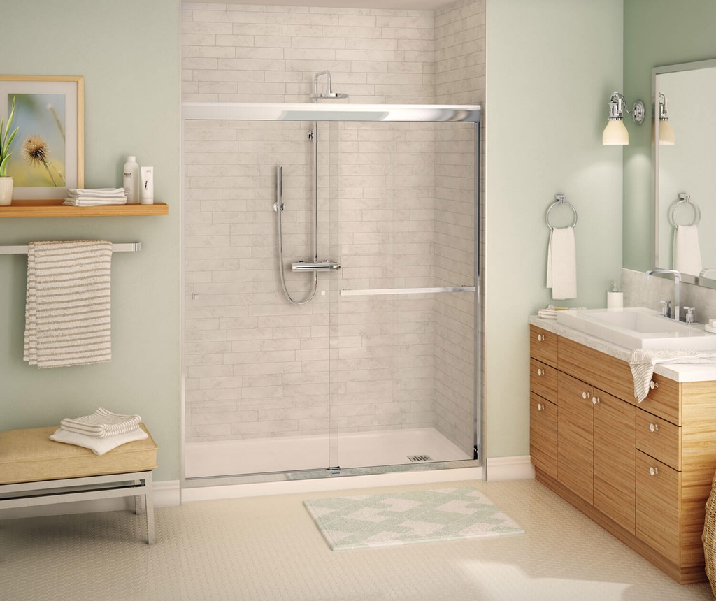Maax 135675-900-084-000 Aura 8Mm Shower Door 55-59 X 71 8Mm Sc Clear Chrome