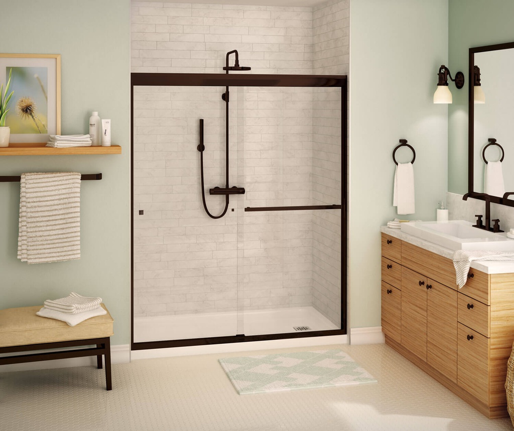 Maax 135675-900-172-000 Aura 8Mm Shower Door 55-59 X 71 8Mm Sc Clear Dark Bronze