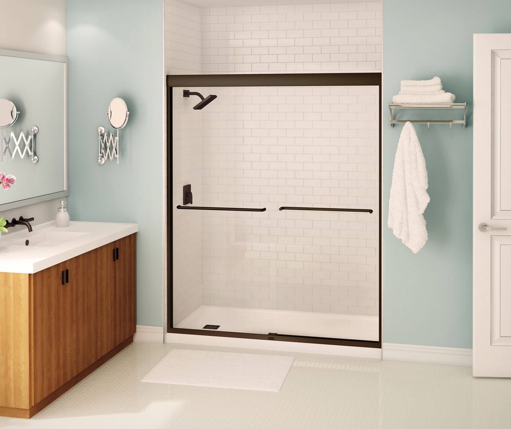 Maax 135665-900-172-000 Aura 6Mm Shower Door 55-59 X 71 Clear Dark Bronze