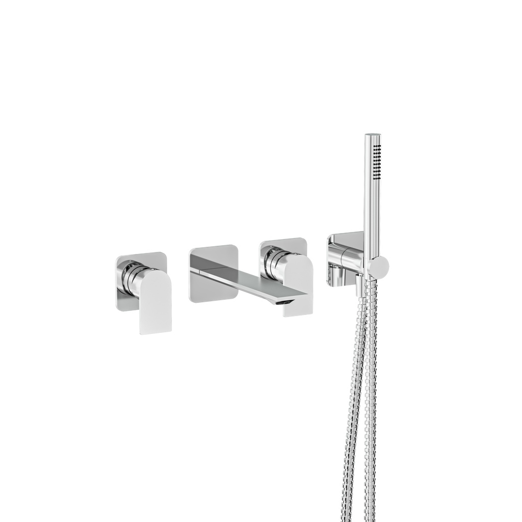 Aquabrass 92N04PC Alpha Wall Mount Tub Filler With Handshower Polished Chrome