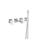 Aquabrass 92N04PC Alpha Wall Mount Tub Filler With Handshower Polished Chrome