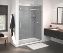 Maax 138762-900-305-000 Inverto 56-59 x 70 _-74 in. 8mm Bypass Shower Door for Alcove Installation with Clear glass in Brushed Nickel
