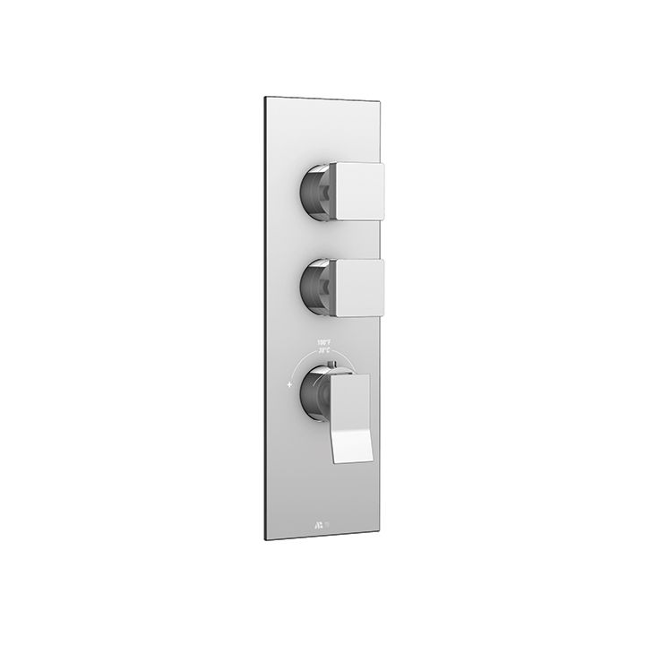 Aquabrass S3276 Chicane Square Trim Set For Thermostatic Valves 12002 And 3002 Brushed Nickel