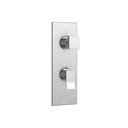 Aquabrass S8376 Chicane Square Trim Set For Thermostatic Valve 12123 3 Way Shared Functions Polished Chrome