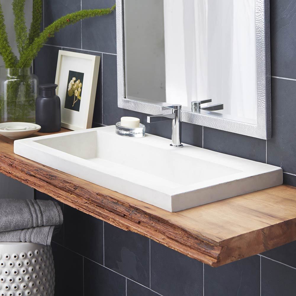 Native Trails NSL3619-PX Trough 3619 in Pearl No Faucet Holes